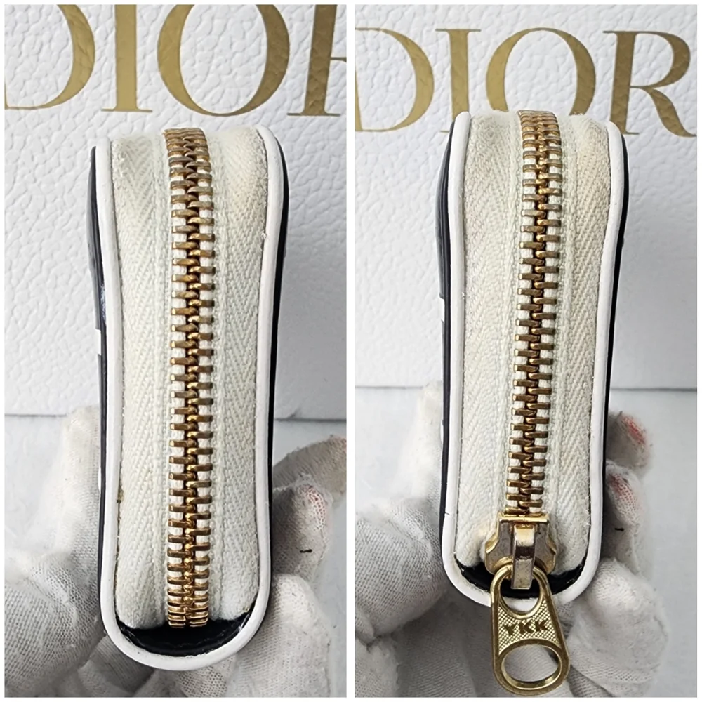 Auth Christian Dior Calfsin Vibe Voyageur Card Holder Wallet